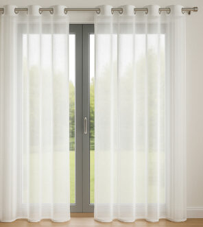 Lot de 2 Voilages 140 x 240 cm Blanc