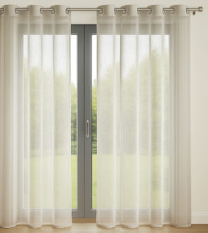 Lot de 2 Voilages 140 x 240 cm Ficelle