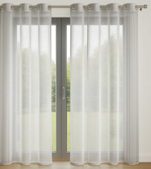 Lot de 2 Voilages 140 x 240 cm Gris
