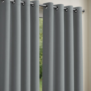 Lot de 2 Rideaux obscurcissants 135 x 240 cm Gris moyen