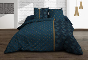 Parure Drap plat + drap-housse 160x200 + 2 T - Pur coton 57 fils - Seattle