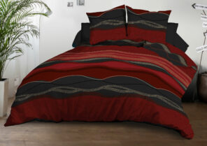 Housse de couette 240x260 + 2 taies - Microfibre - Baltic rouge