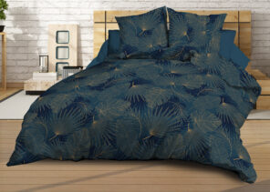 Parure Drap plat + drap-housse 140x190 + 2 Taies - Microfibre - Olinda bleu