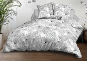 Parure Drap plat + drap-housse 140x190 + 2 Taies - Microfibre - Olinda gris