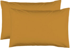 2 Taies d'oreiller 50 x 70 cm - Safran - 100% coton 57 Fils