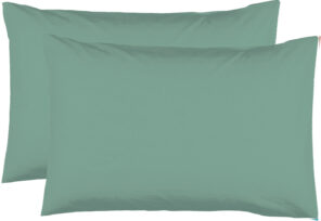 2 Taies d'oreiller 50 x 70 cm - Vert tilleul - 100% coton 57 Fils