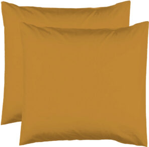 2 Taies d'oreiller 63 x 63 cm - Safran - 100% coton 57 Fils