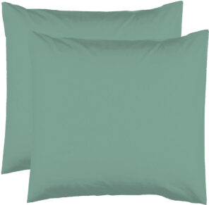 2 Taies d'oreiller 63 x 63 cm - Vert tilleul - 100% coton 57 Fils
