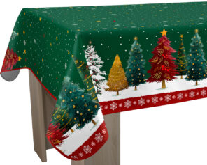 Nappe Anti-taches Sapin de Noël vert
