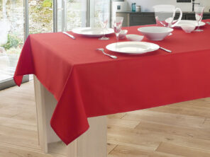 Nappe Unie Anti-taches Rouge