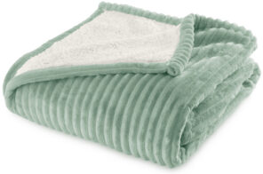 Plaid Sherpa 130x170 cm Vert tilleul