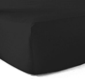 Drap-housse 100% coton 57 Fils Noir 120 x 190 cm - Bonnet 30 cm