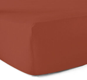 Drap-housse 100% coton 57 Fils Tomette 120 x 190 cm - Bonnet 30 cm