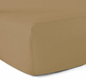 Drap-housse 100% Coton 57 Fils Ocre - 90 x 190 cm - Bonnet 30 cm