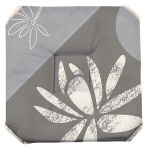 Galette de chaise anti-taches à rabats Lotus ecru