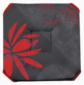 Galette de chaise anti-taches à rabats Lotus rouge