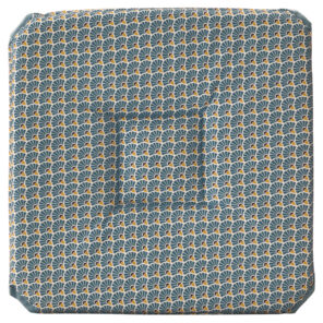 Galette de chaise anti-taches à rabats Paon bleu foncé