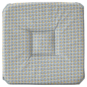 Galette de chaise anti-taches à rabats Paon gris