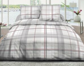 Housse de couette 220x240 + 2 taies Pur coton 57 fils - Bristol Rose
