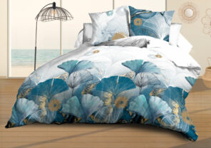 Parure Drap plat + drap-housse 140x190 + 2 Taies - Microfibre - Ginko
