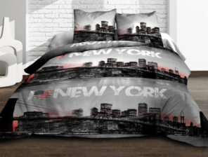 Housse de couette 220x240 + 2 taies Pur coton 57 fils - New York
