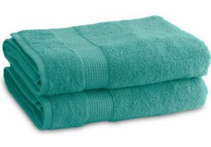 Lot de 2 Draps de Bain 90 x 150 cm - 100% Coton - 450 gr/m2 - Vert lagon