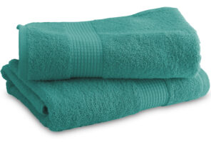 Lot de 2 Draps de Douche 70 x 130 cm - 100% Coton - 450 gr/m2 - Vert lagon