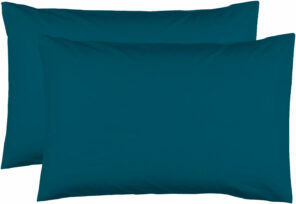 2 Taies d'Oreiller 50 x 70 cm - Bleu Canard