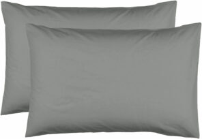2 Taies d'Oreiller 50 x 70 cm - Gris