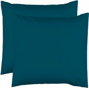 2 Taies d'Oreiller 63 x 63 cm - Bleu Canard
