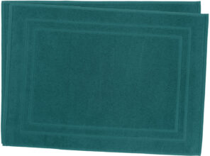 Lot de 2 Tapis de Bain 50 x 70 cm - 100% Coton - 700 gr/m2 - Bleu canard