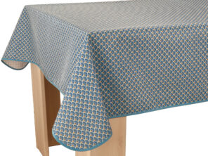 Nappe Anti-taches Paon bleu foncé