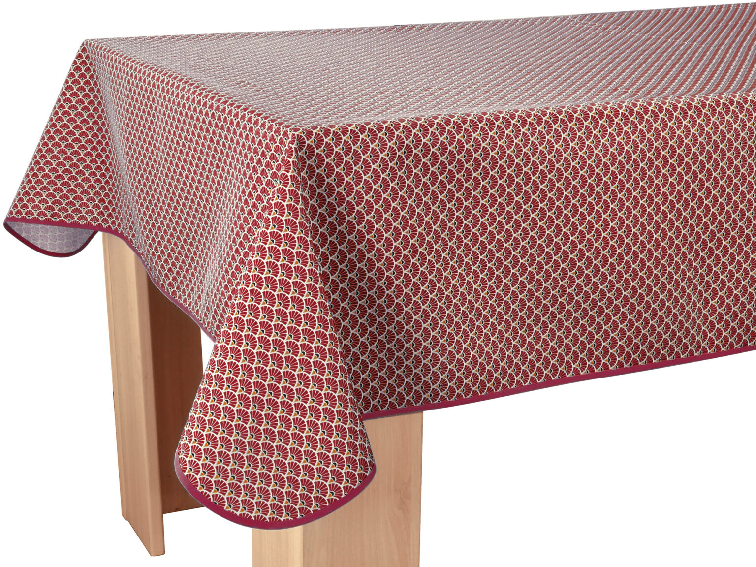 Nappe Anti-taches Paon bordeaux - Le Linge de Jules