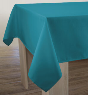 Nappe Anti-taches Unie Effet tissé bleu