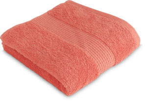 Serviette de Toilette 50 x 90 cm - 100% Coton - 450 gr/m2 - Corail